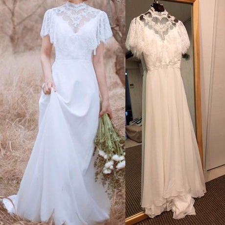 花嫁プロデュース☆ハイネックドレス トレーン 夢幻 森ガール系 素敵  