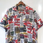 50’s ARROW ‘Geometric Pattern’ Open Collar Shirt 