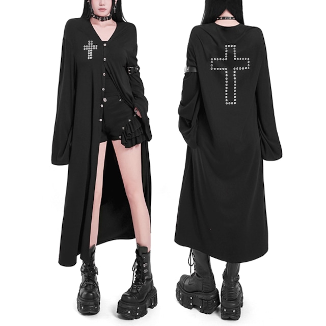 ベルトフレアスリーブハトメクロスロングカーディガン（ruf_03002）