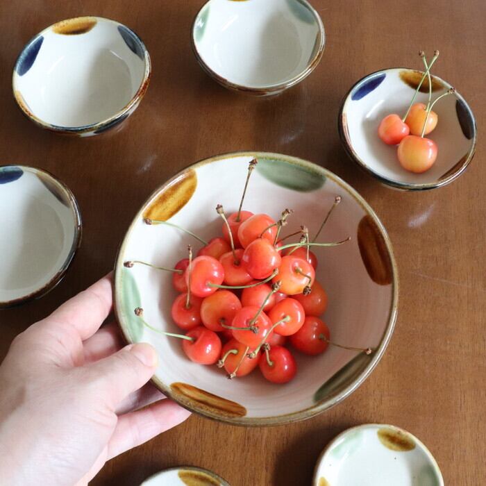 やちむん　5寸鉢　2点 やちむん 陶眞窯 5寸鉢 ドット Yachimun Bowl Dot #206 | 和食器のお店