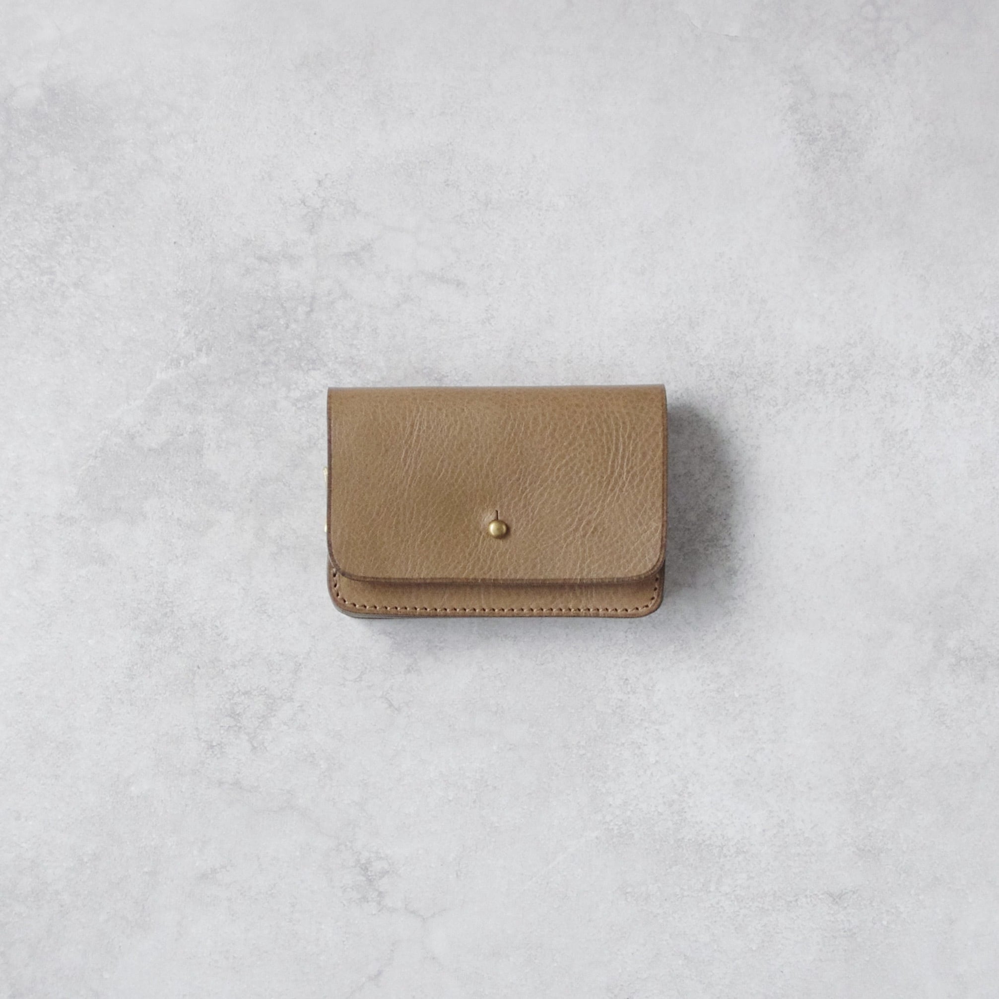 マネークリップウォレット】札バサミ スリム 薄型 ミニ財布 コニャック