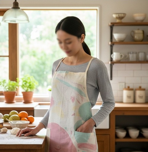 夢見心地なマーブルエプロン（ソーダブルー・バナナベリー・）