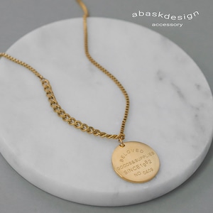 【ネコポス便】ネックレス ベネチアンチェーンコインネックレス ロングネックレス 316L サージカルステンレス シンプル レディース 18K ベネチアンチェーン 2130