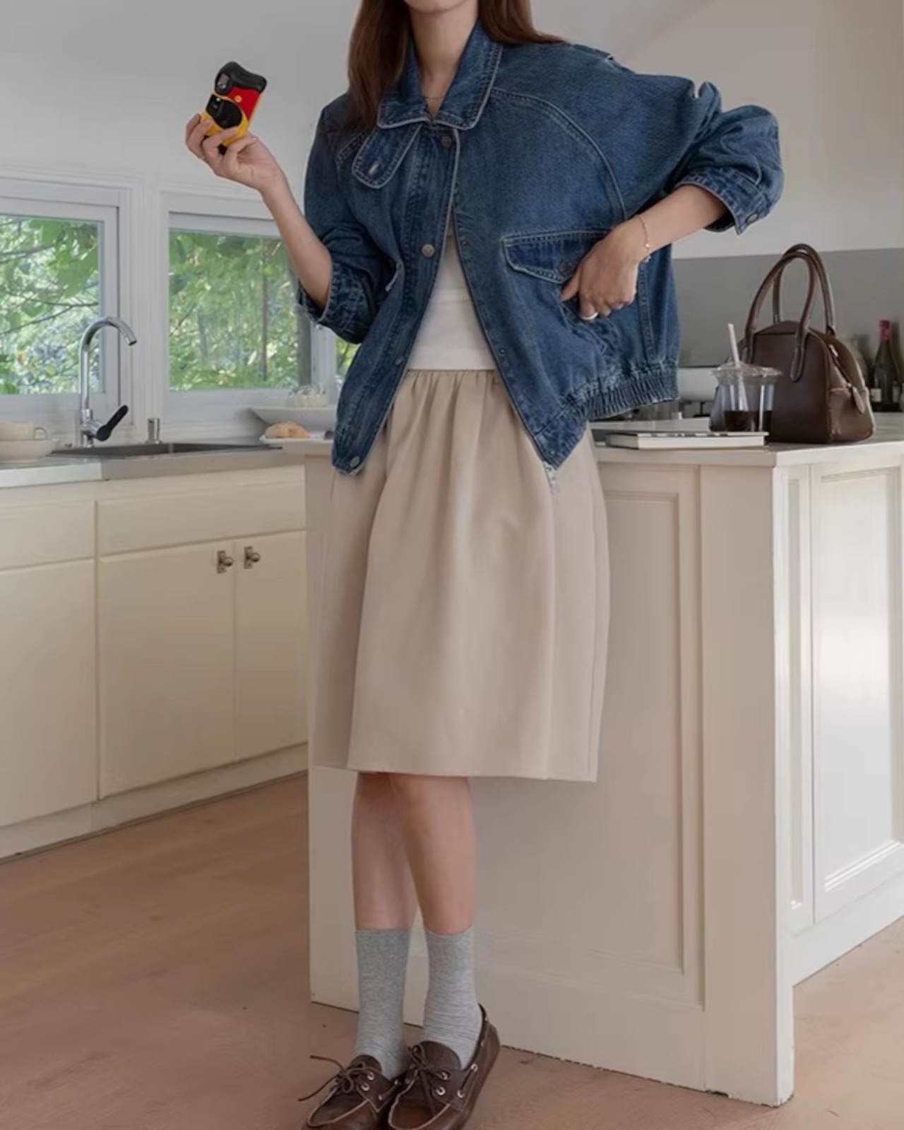 Denim oversized casual Jacket L0029