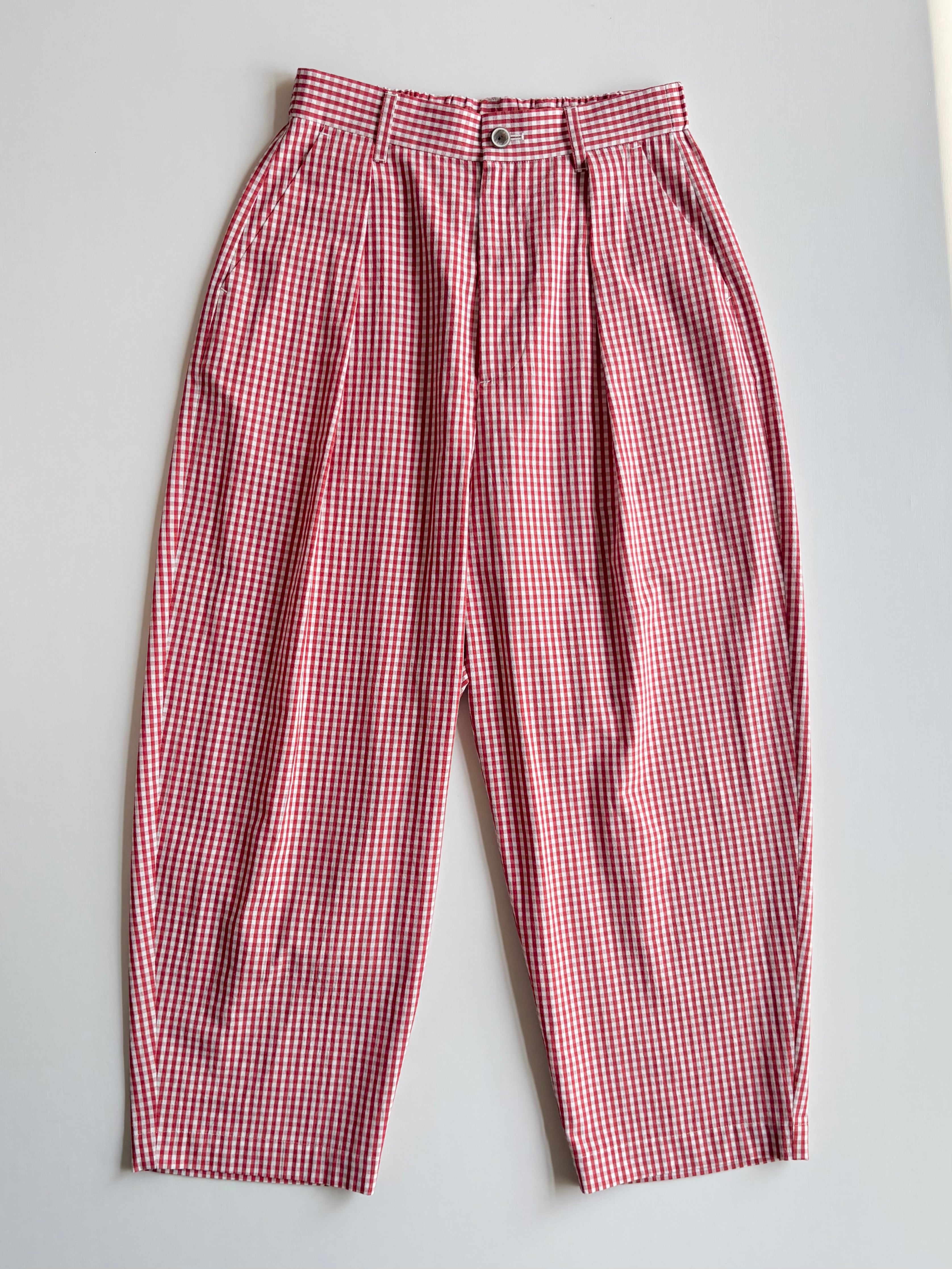 atelier naruse】cotton tuck pants ~ gingham check ~ ［na-f05115_B