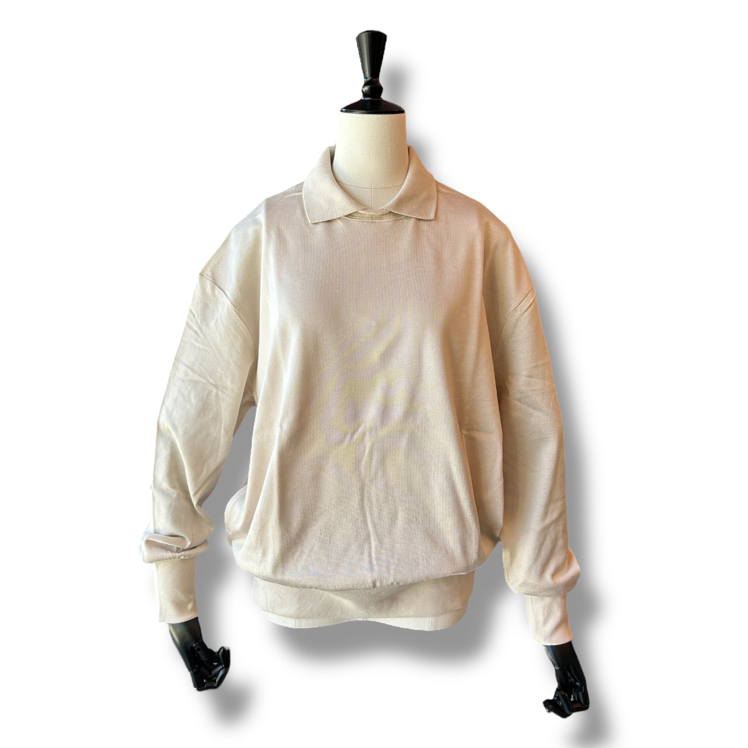 ”Women's Jersey Polo Pull Over-Offwhite【IKITSUKE】ジャージーポロプルオーバー イキツケ