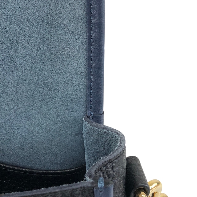 LOEWE ロエベ ショルダーバッグ ネイビー×ブラック アナグラム レザー ロック vintage ヴィンテージ オールド r7bby7