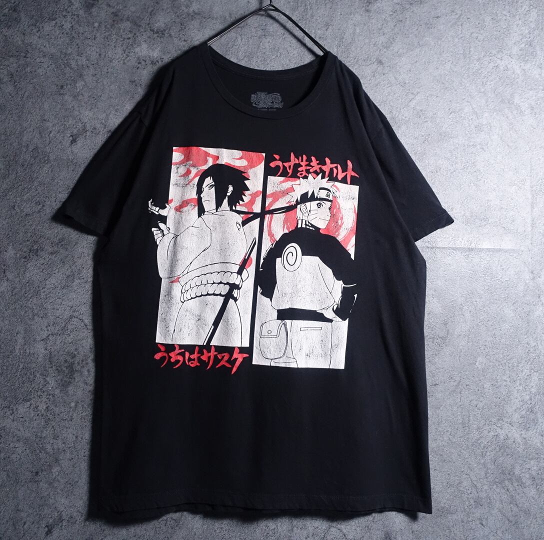00s “NAURUTO” Black NARUTO & SAUKE Printed T-shirt