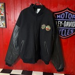 MURPHYS IRISH STOUT ビール　ウール×レザー　スタジャン　刺繍ロゴ　本革　ブラック　XL マーフィーズ　アイリッシュスタウト