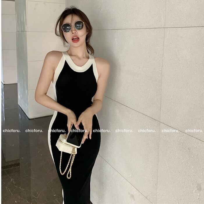 スリットスカート サマーカラー薄手ニットドレス 夏物 ガールズファッション55949509177