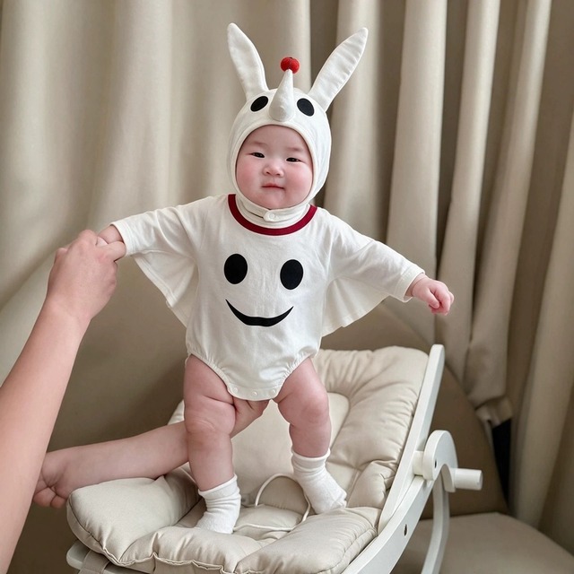 【ハロウィン】ホワイトゴーストロンパース