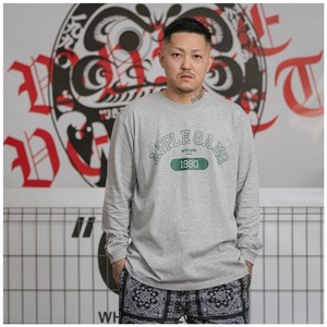 APPLEGANGカレッジロゴ　ロングTシャツ(GRAY)