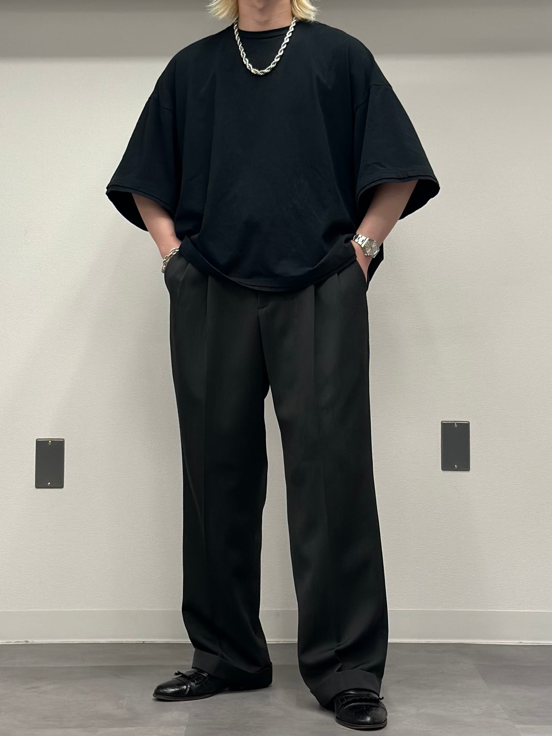 00s PERRY ELLIS PORTFOLIO 2 Tuck Poly Wide Slacks | miyabi