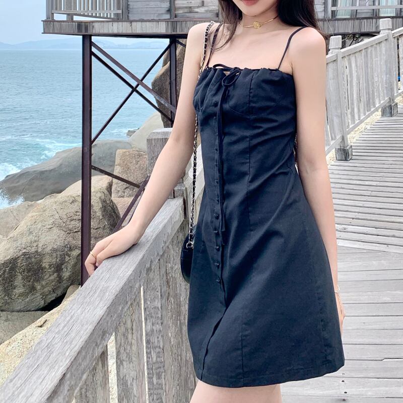 ブラックスタイルドレス サマールーズ薄手スカート 夏物 クレセントシティ3801559082