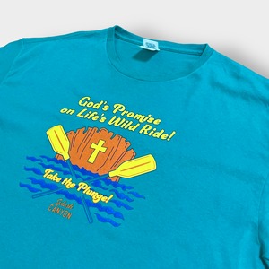 【DELTA】Splash Canyon プリント ロゴ Tシャツ XL ビッグサイズ 半袖 スプラッシュキャニオン エメラルドグリーン US古着