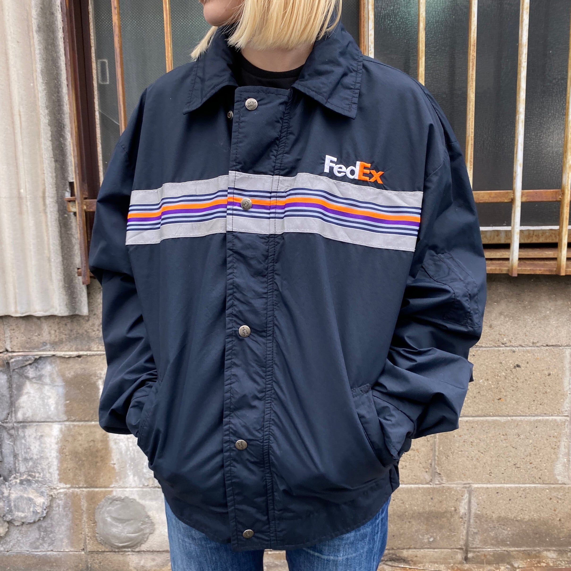 USA製 FedEx フェデックス 企業ロゴ刺繍 リフレクター フード収納型 