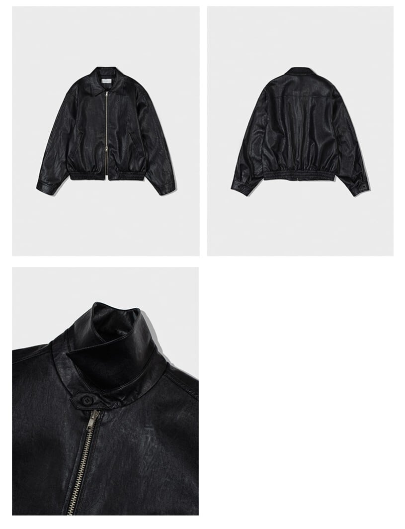 ☆TWICE ミナ 着用！！【LOW CLASSIC】LEATHER HARRINGTON