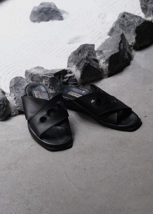 DIRK BIKKEMBERGS leather mesh sandal