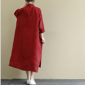 【再入荷】バックロングテール　シャツワンピース N WP114
