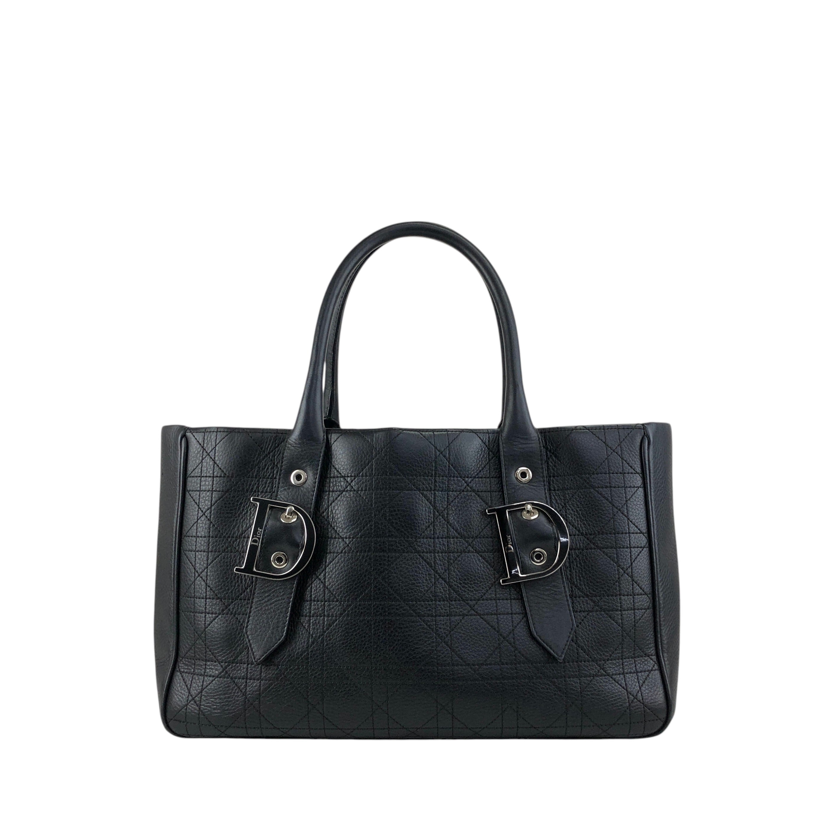 Christian Dior レザー　ヴィンテージ　トートバッグ Christian Dior クリスチャン ディオール トートバッグ ブラック D