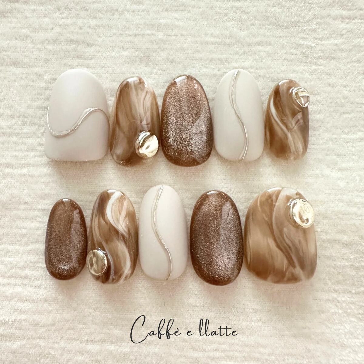 カフェラテニュアンスネイル|Cafe Latte Nuance