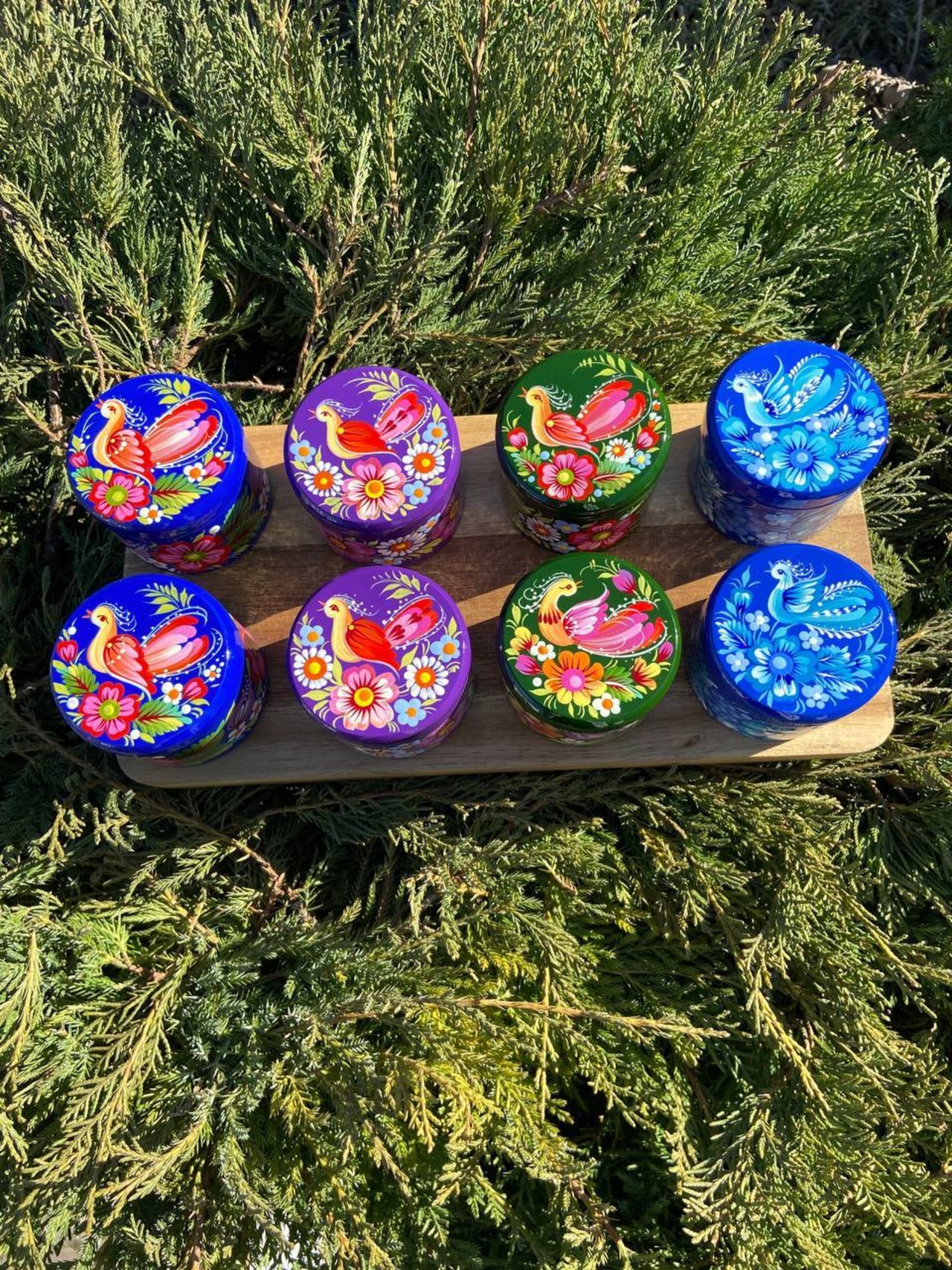 ペトリキウカ塗り　木製小物入れ・ジュエリーボックス（ティモシェンコ作）ウクライナ製 - 9