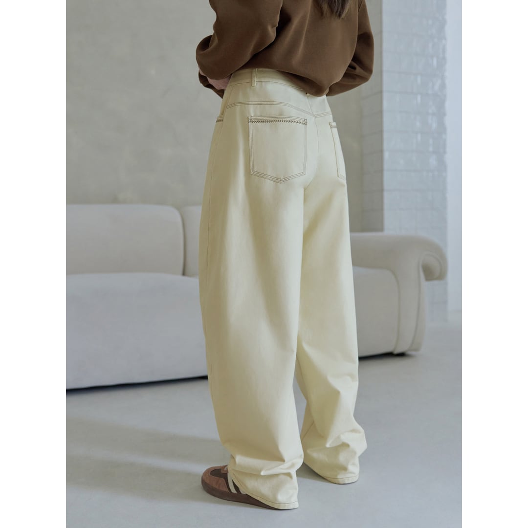 high waist straight pants