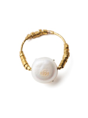 Freshwater Pearl Brass Wire Ring（tailor made)