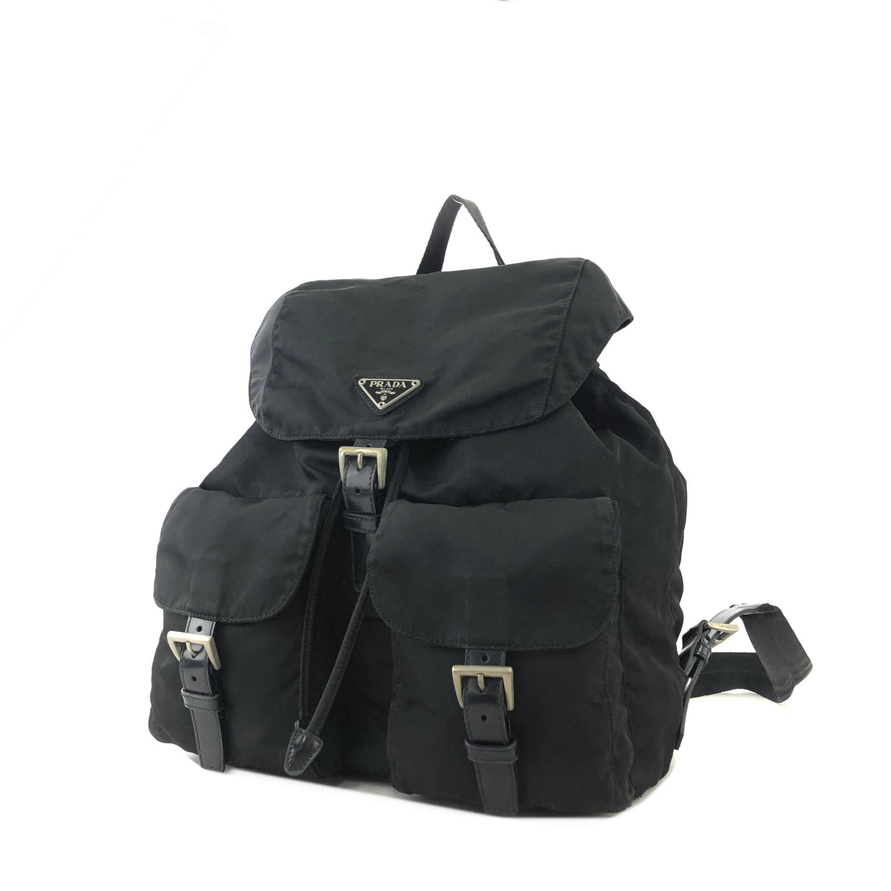 良品】【プラダ】オールレザー リュック バックパック 黒 ヴィンテージ