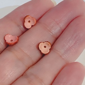 【アウトレット3D立体レザーフラワー】ビオラSS (ピン無しタイプ)11個入(ペールピンク