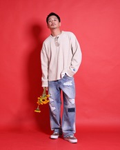【#Re:room】DAMAGE WAFFLE LONG SLEEVE［REC882］