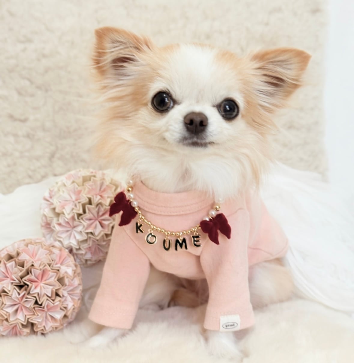 大きなリボンお名前ネックレス