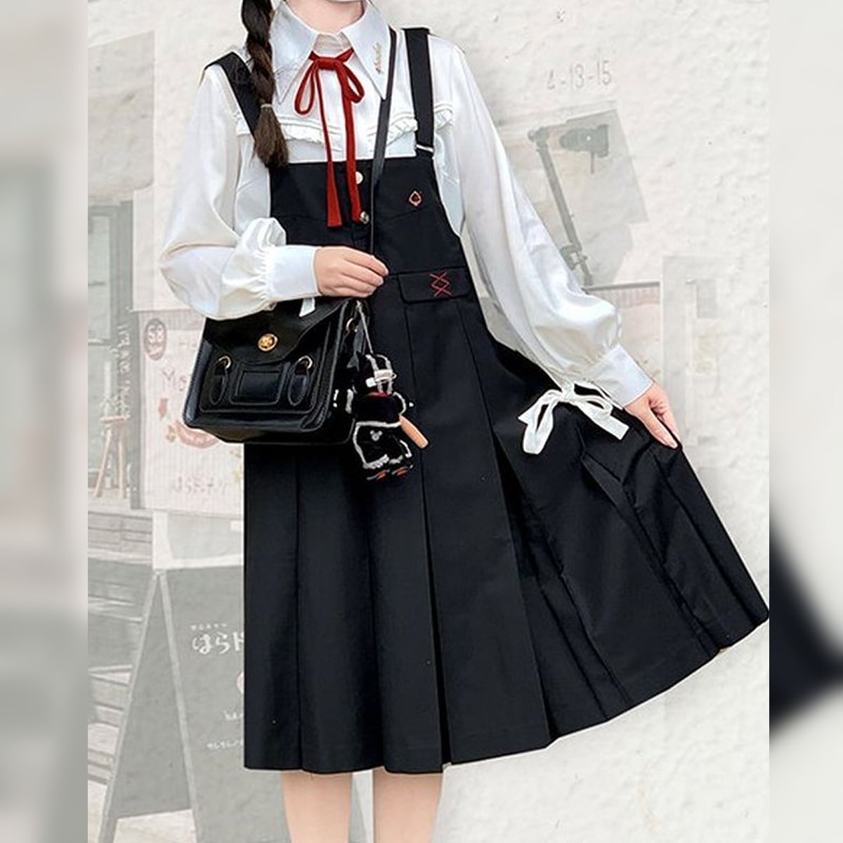 黒曜の礼拝・ボレロ付きクラシカル制服ワンピース：ジャンパースカート