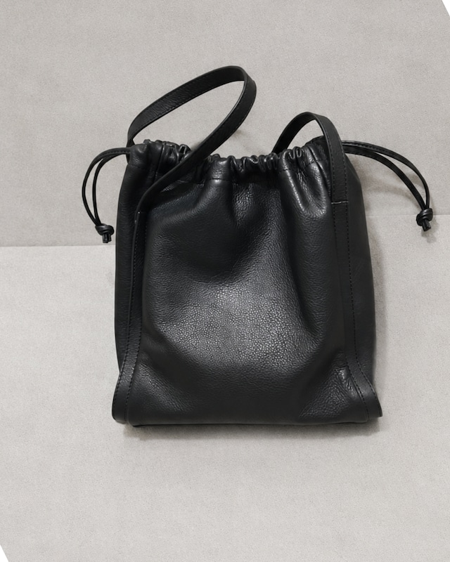 Leather Drawstring Shoulder Bag