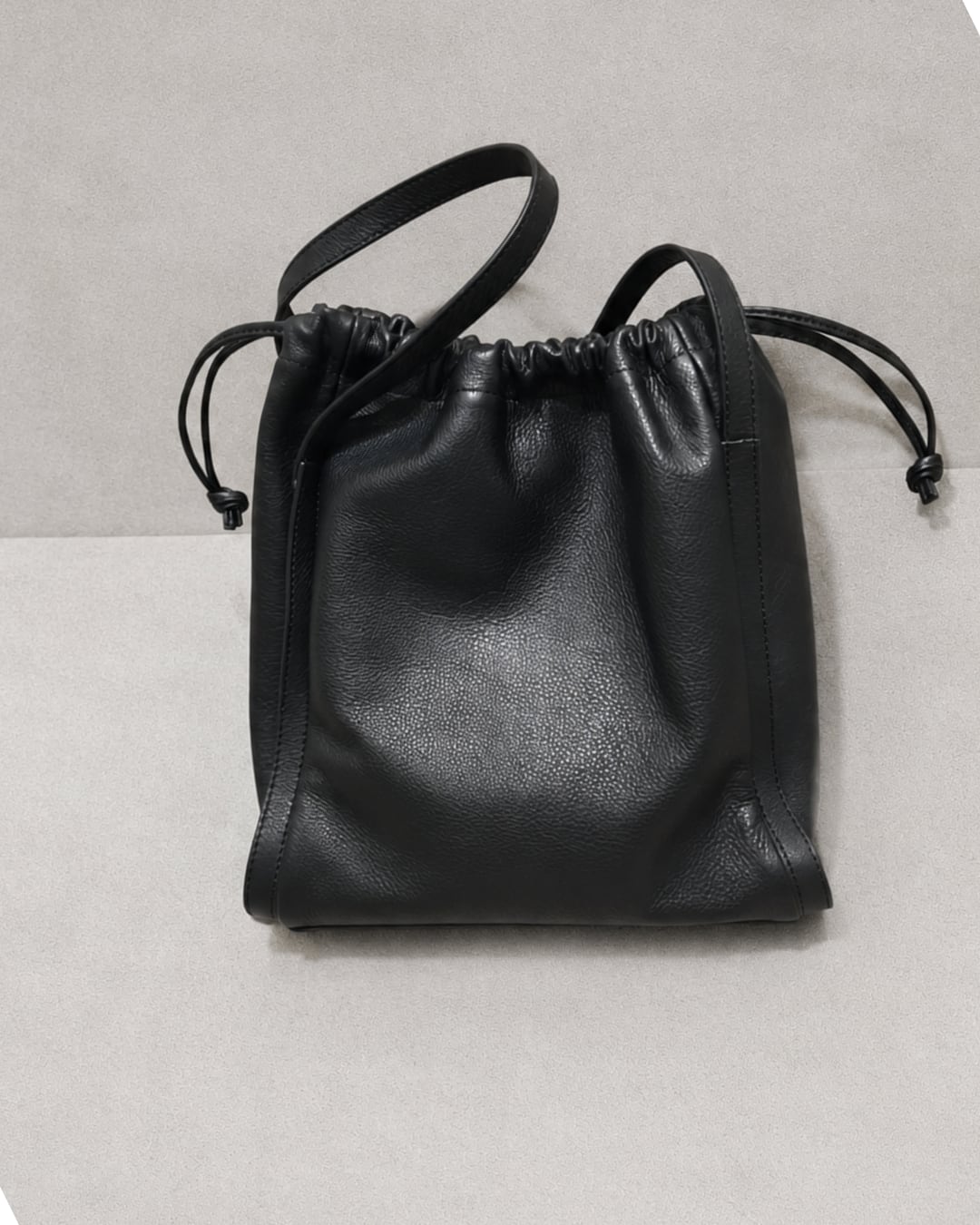 Leather Drawstring Shoulder Bag