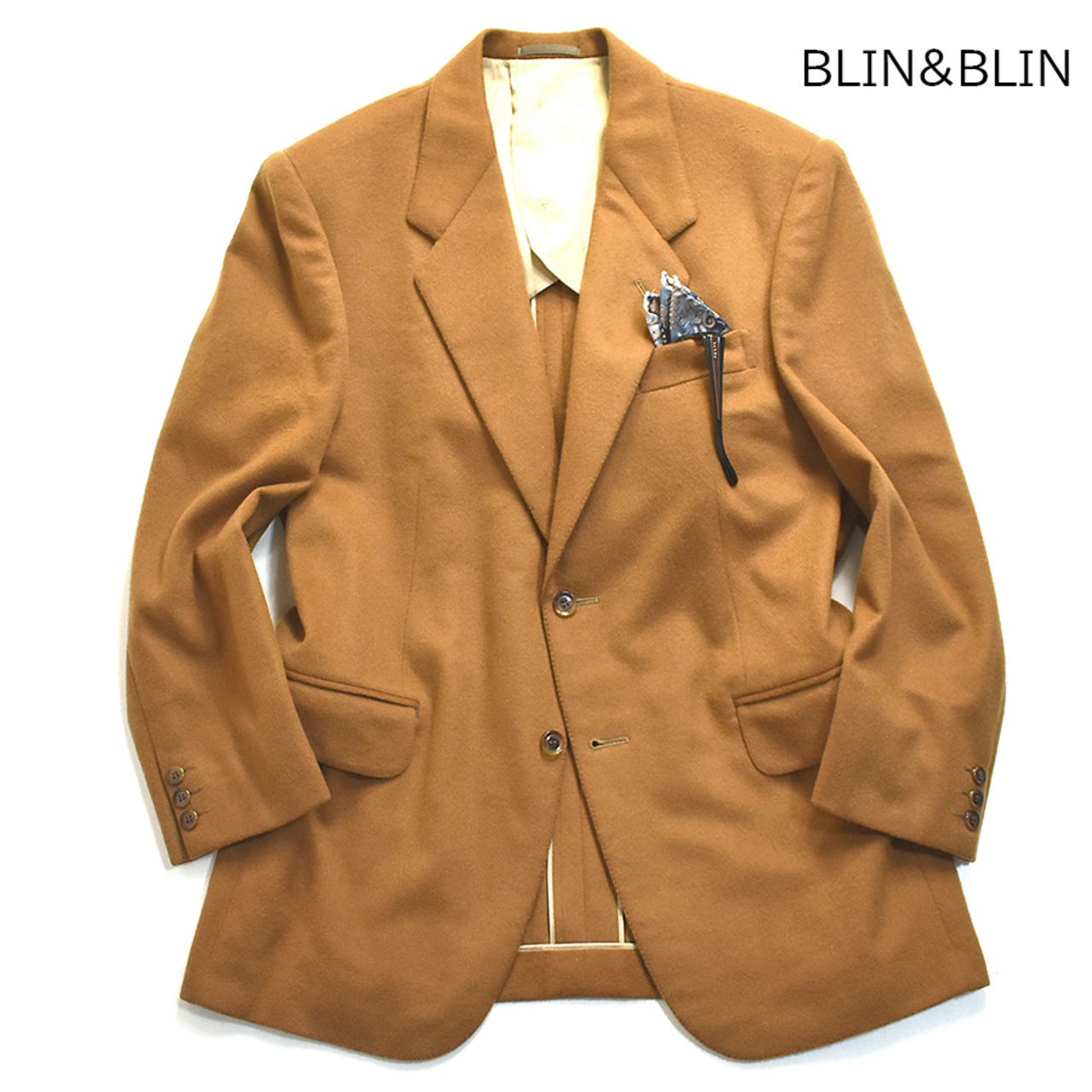 定価10万] 美品 フランス生地 BLIN&BLIN カシミヤ100% テーラード  