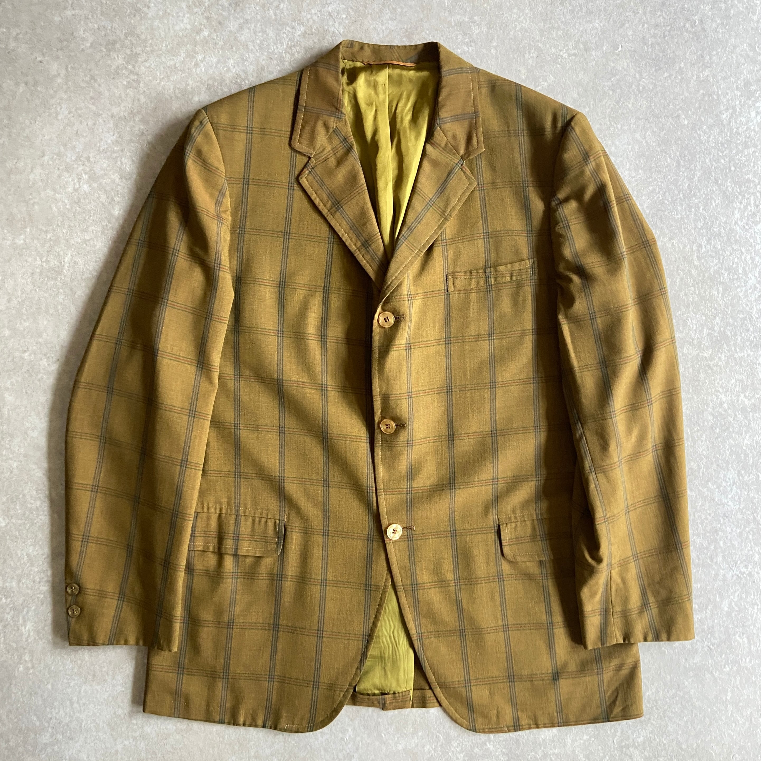 1970s Vintage Check Tailored L位 Made in USA H716