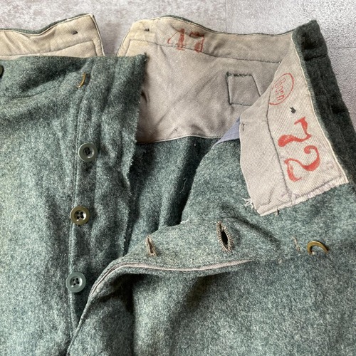 30-40s スイス軍 針式シンチ ウール グリーン パンツ W32 詳細写真8