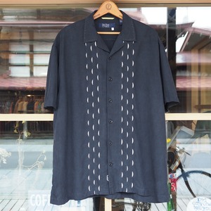 Nat Nast Silk Open Collar S/S Shirt L Black シルク オープンカラー 半袖シャツ