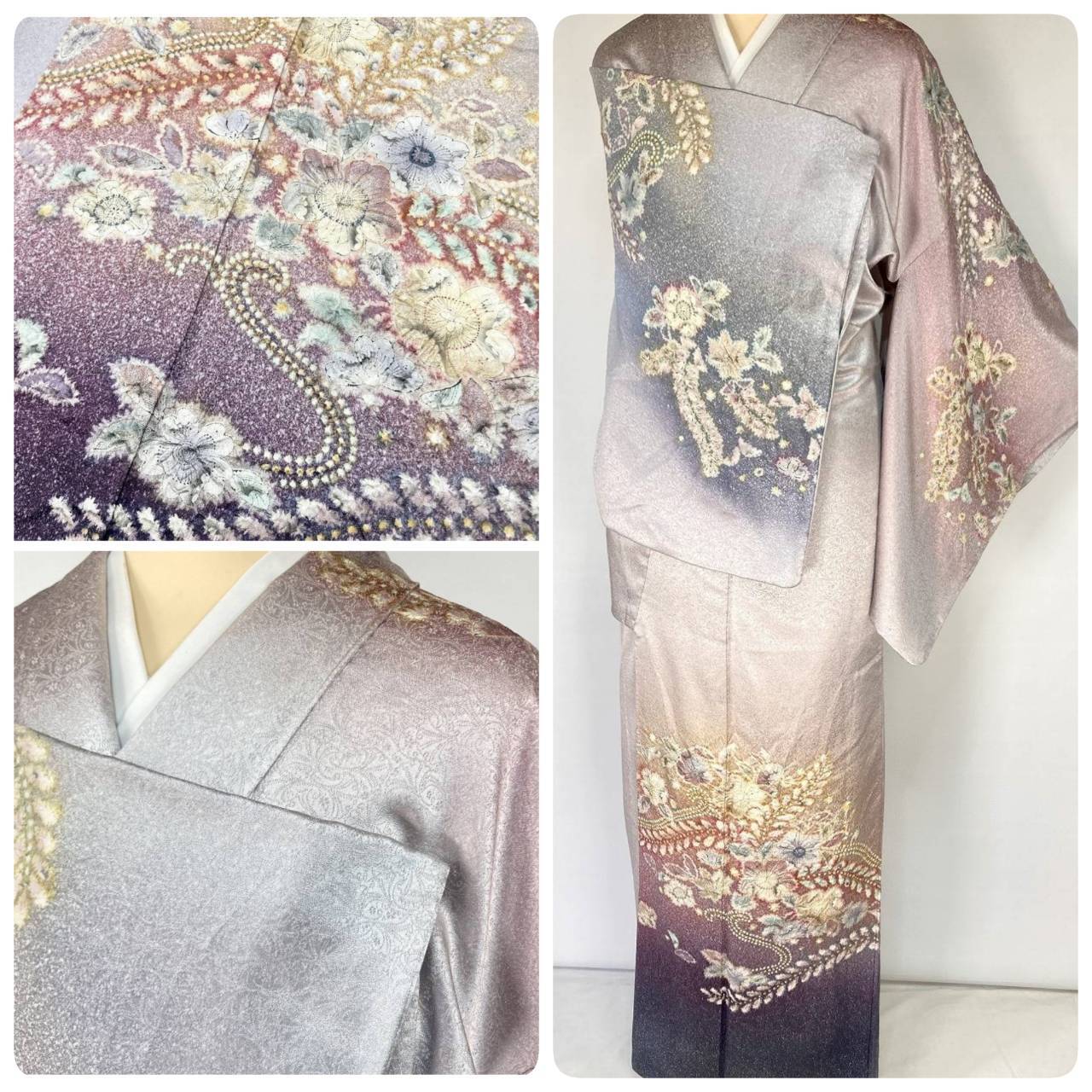 しつけ付き 手刺繍 作家物 紬付下げ 正絹着物 楽天市場】【新古品】 紬 付下げ 訪問着 未仕立て 正絹 五月みどり