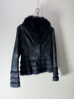 Fur Trimmed Sheepskin Short Jacket