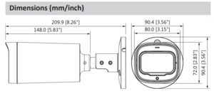 2MP バレット型HDCVIカメラ「DH-HAC-HFW1200RPOCN-Z-IRE6-POC」