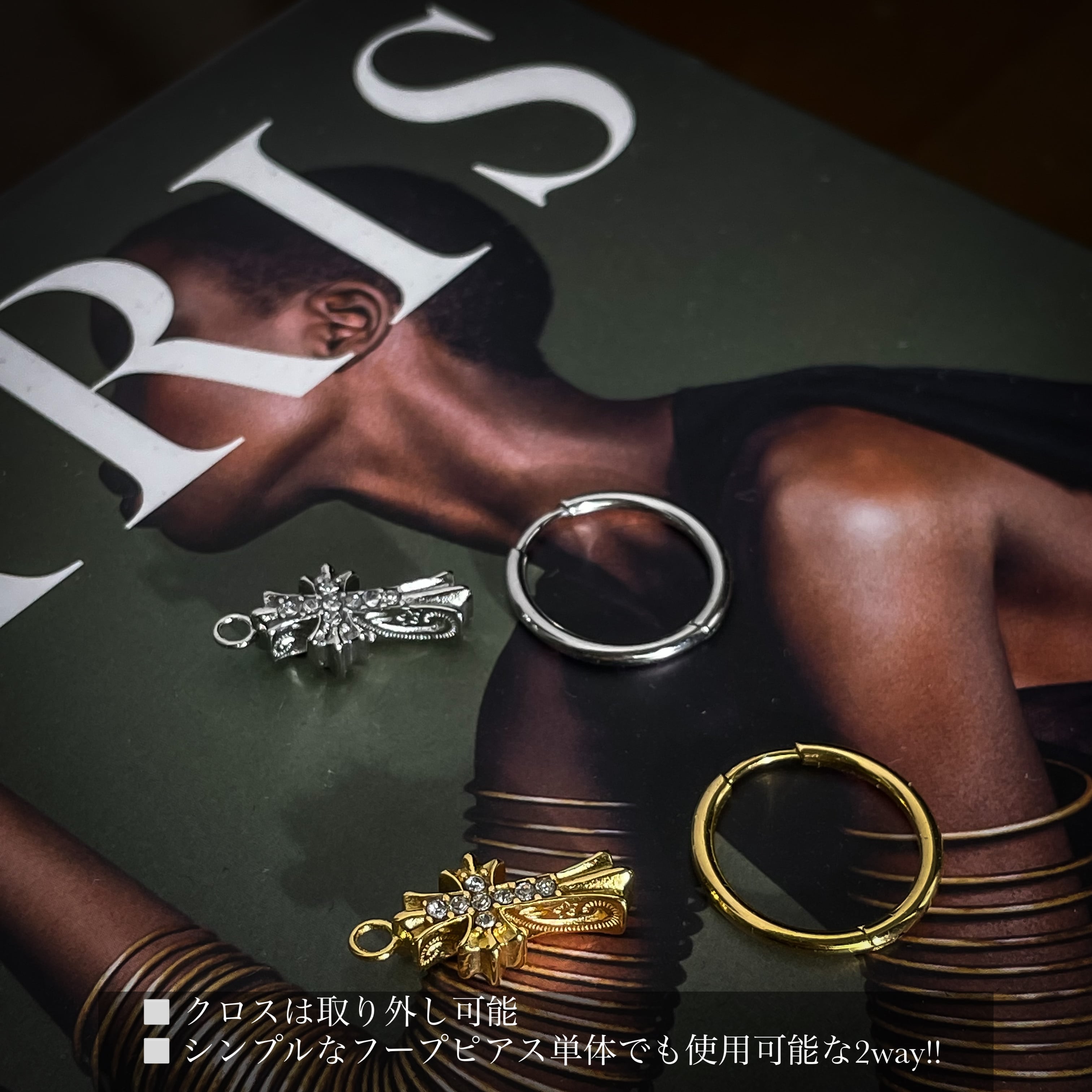 片耳のみ】316L Hawaiian cross × Hoop pierce | ✯Lucliss Jewelry✯