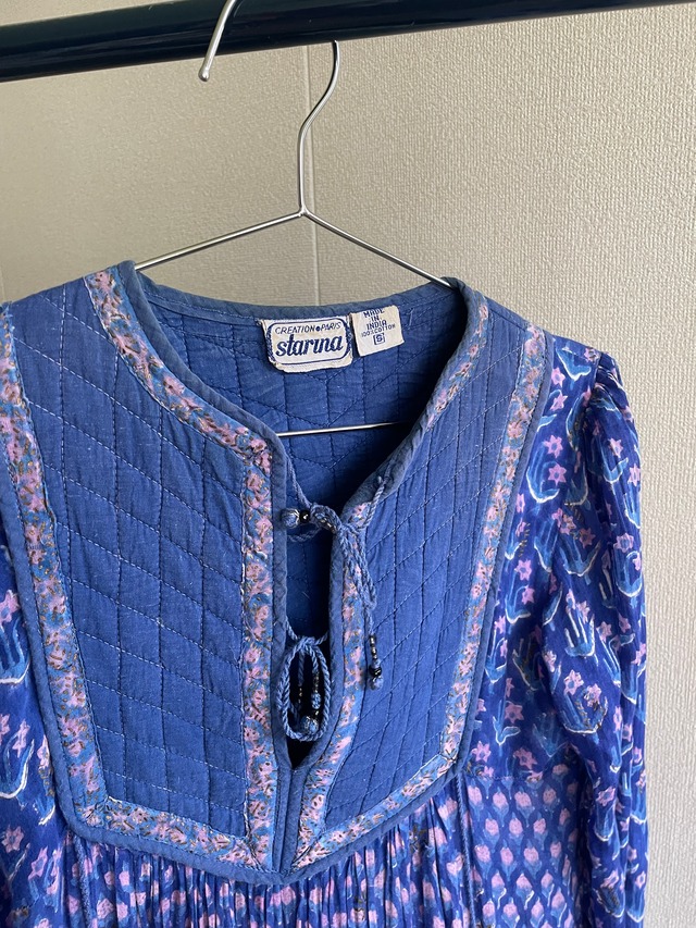 70s VINTAGE "starina" Indian Cotton Dress