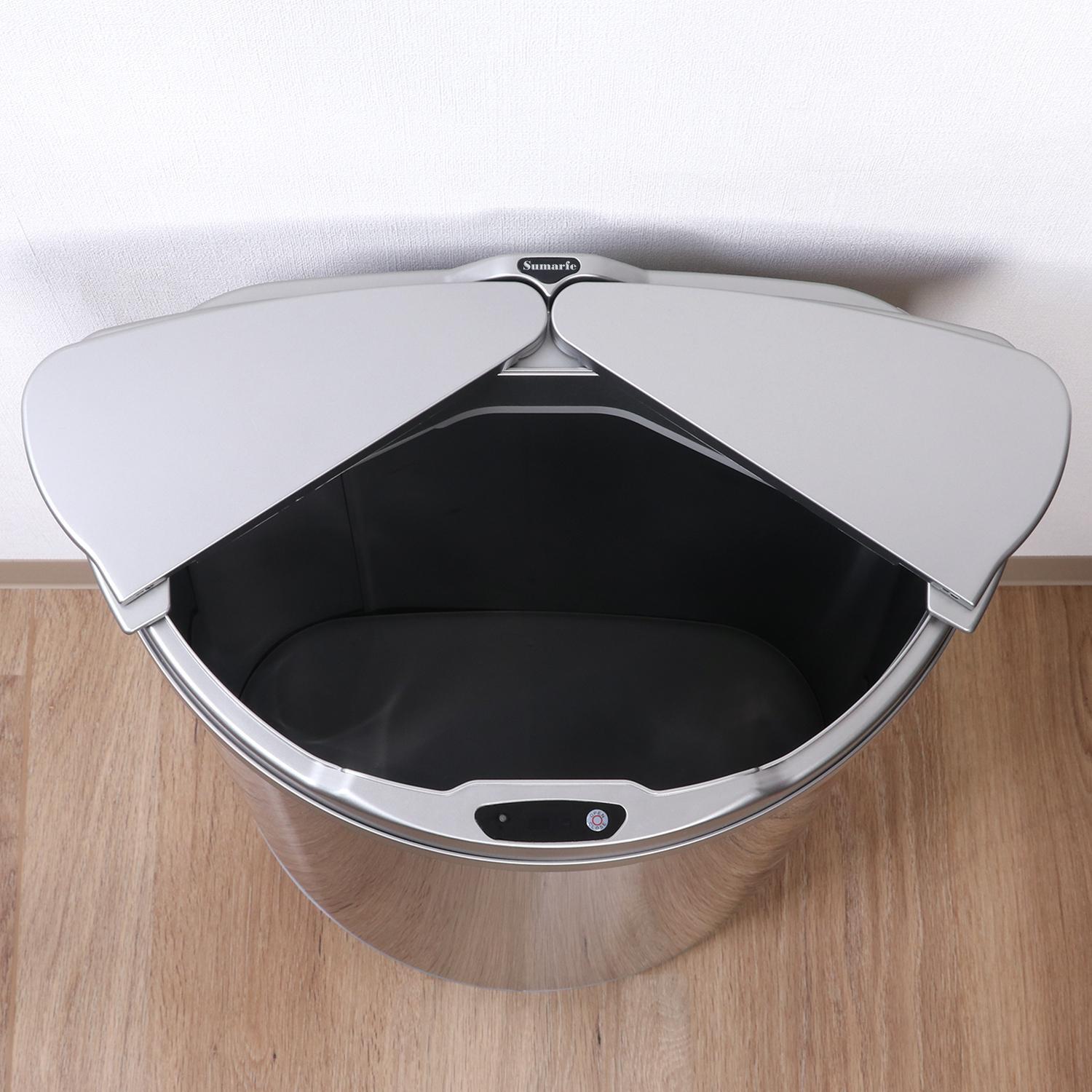 センサー式 ダストボックス47L スリム 横開き ステンレス | LIVORA