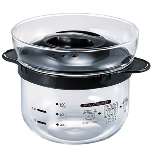 【新着特価】HARIO(ハリオ) ガラスのレンジご飯釜1~2合 電子レンジ用 ブラック 1~2合用 日本製 プレゼント ギフト 贈り物 XRCN-2-B