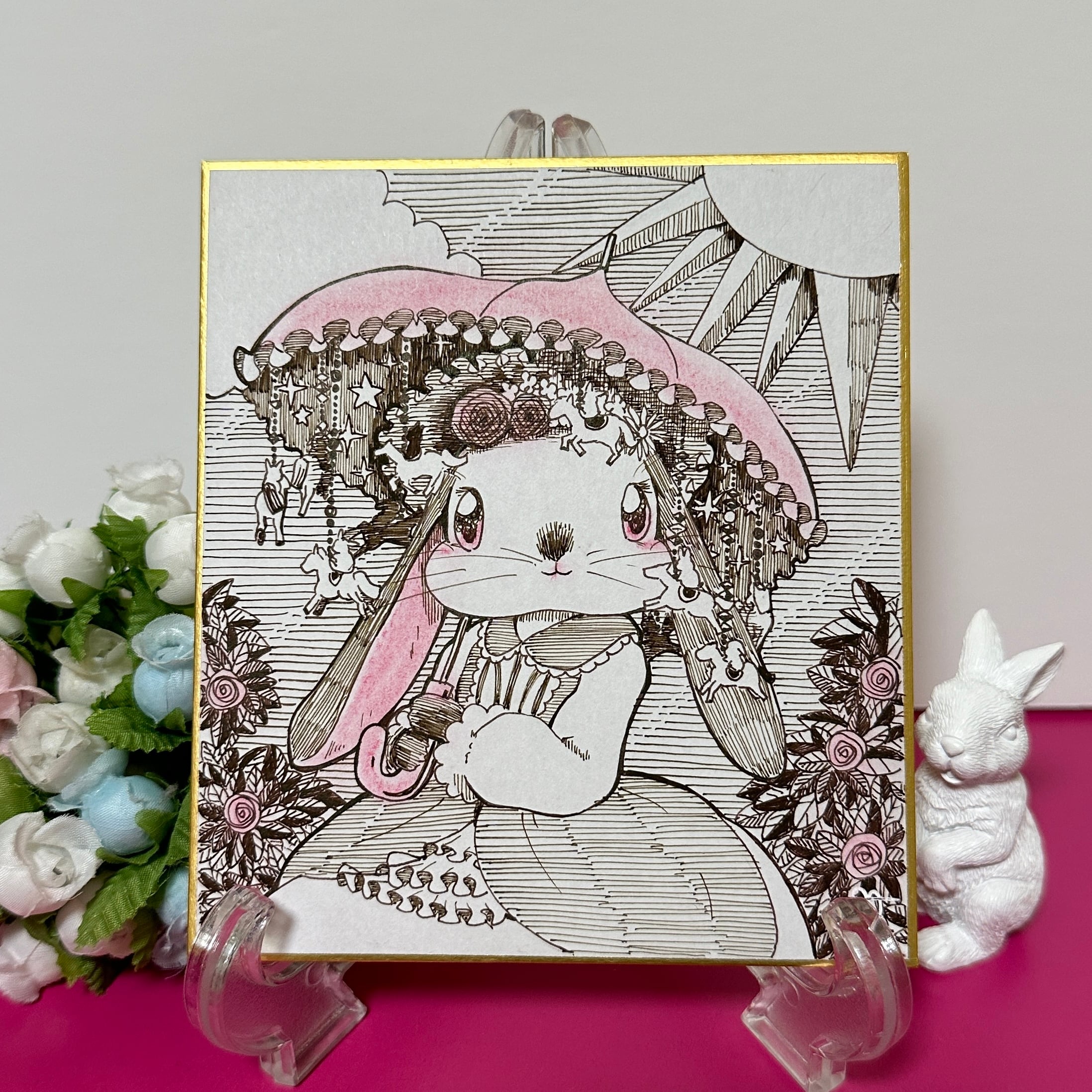 手描き色紙】かわいいうさぎたち | PAY ID