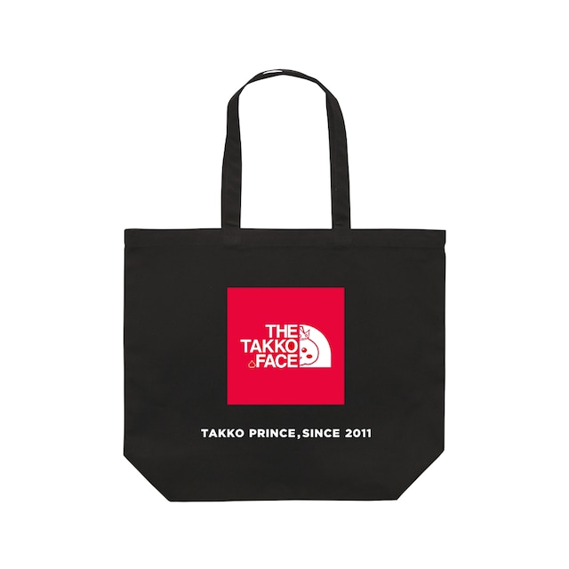 THE TAKKO FACE BOX LOGO CANVAS TOTE BAG BLACK