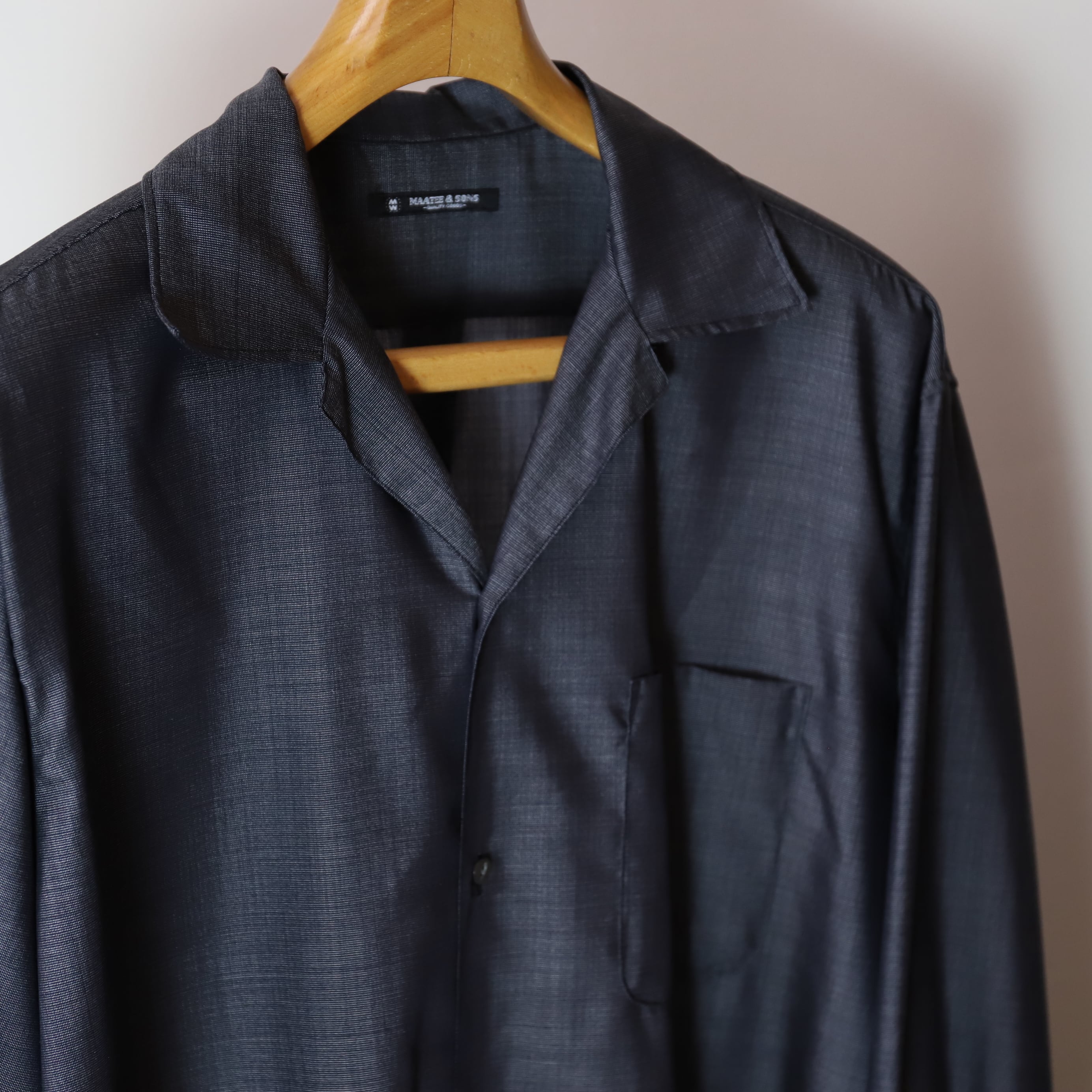 サイズ1リストック MAATEE&SONS / OPEN COLLAR フリンジ HWOOL SILK
