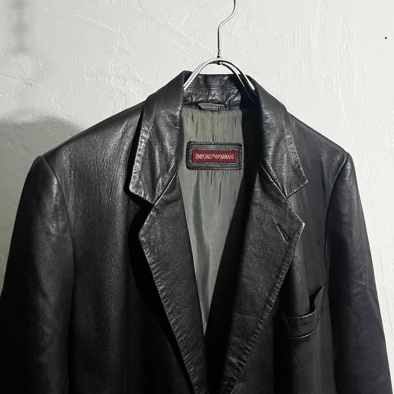 90s EMPORIO ARMANI Lamb Leather Tailored Jacket | VOLAR